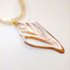 Seashell Conch Slice Glitter Gold Ribbon Handmade Christmas Ornament